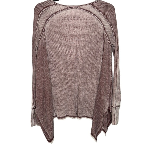 Free People We The Free Pacific Thermal Long Sleeve Deep V-Neck Purple Size XS - Picture 6 of 11